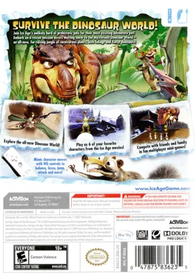 Ice Age - Dawn of the Dinosaurs box cover back